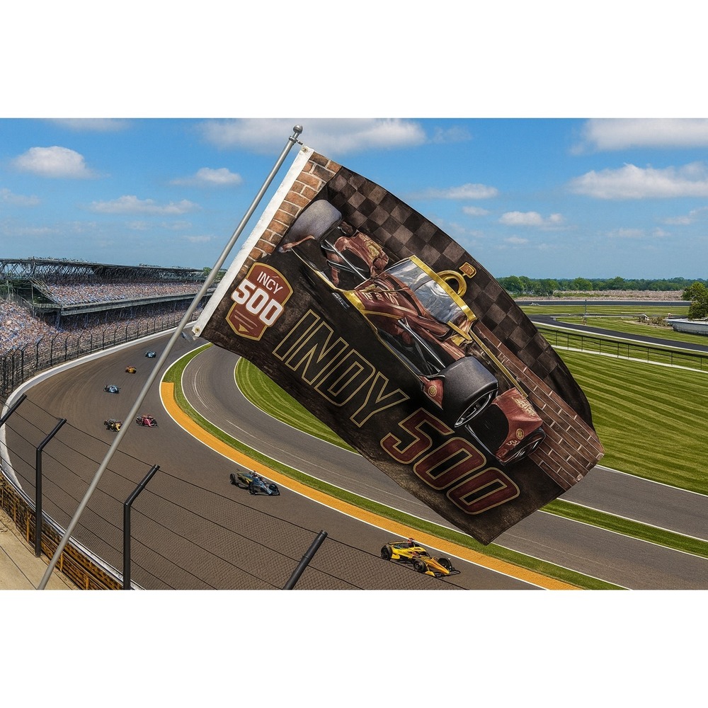 Flag Banner Indy 500 Racing 3x5 Foot Indianapolis Man Cave Decor Holiday Gift